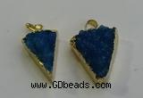 NGP6071 20*25mm - 25*35mm triangle druzy quartz pendants