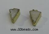 NGP6073 20*25mm - 25*35mm triangle druzy quartz pendants