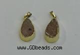 NGP6079 15*25mm – 18*30mm flat teardrop druzy agate pendants