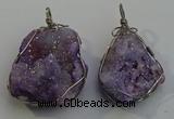 NGP6086 35*40mm – 45*50mm freeform druzy quartz pendants