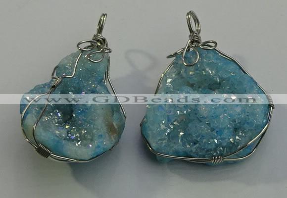 NGP6087 35*40mm – 45*50mm freeform druzy quartz pendants