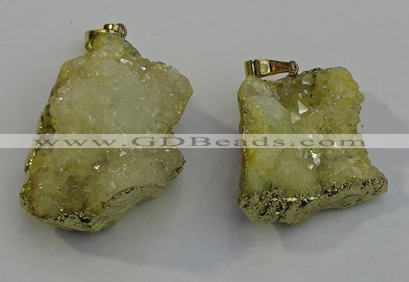 NGP6091 35*40mm – 45*50mm freeform druzy quartz pendants