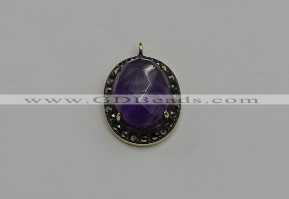 NGP6097 20*25mm - 22*30mm oval amethyst pendants wholesle