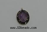 NGP6101 20*25mm - 22*30mm oval amethyst pendants wholesle