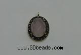 NGP6104 20*25mm - 22*30mm oval rose quartz pendants wholesle