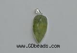 NGP6109 12*35mm - 15*40mm arrowhead green rutilated quartz pendants