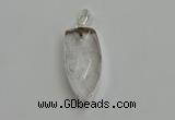 NGP6110 12*35mm - 15*40mm arrowhead white crystal pendants