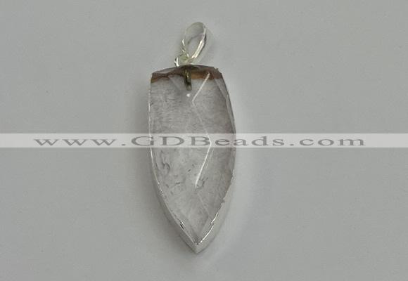 NGP6110 12*35mm - 15*40mm arrowhead white crystal pendants