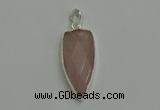 NGP6111 12*35mm - 15*40mm arrowhead rose quartz pendants