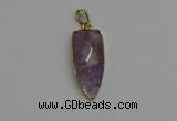 NGP6117 12*35mm - 15*40mm arrowhead amethyst pendants