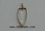 NGP6120 12*35mm - 15*40mm arrowhead white crystal pendants