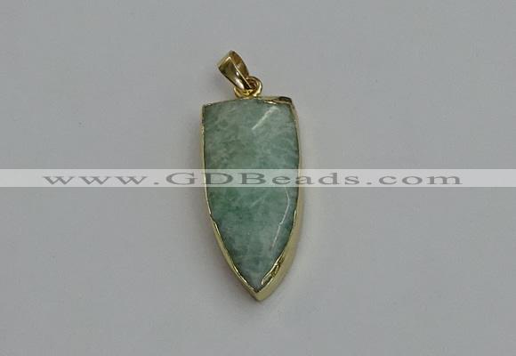 NGP6122 12*35mm - 15*40mm arrowhead amazonite pendants