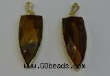 NGP6126 12*35mm - 15*40mm arrowhead yellow tiger eye pendants