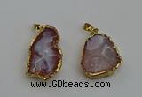 NGP6134 20*30mm - 25*35mm freeform druzy agate pendants wholesale