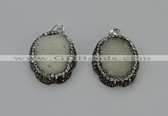 NGP6140 25*35mm freeform durzy quartz pendants wholesale