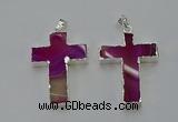 NGP6159 25*40mm - 30*40mm cross agate gemstone pendants