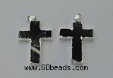 NGP6163 25*40mm - 30*40mm cross agate gemstone pendants