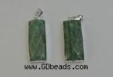 NGP6186 14*30mm - 15*38mm faceted rectangle amazonite pendants