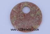 NGP622 5pcs 6*50mm Chinese unakite gemstone donut pendants