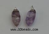 NGP6220 12*28mm - 15*30mm faceted bullet amethyst pendants