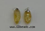 NGP6221 12*28mm - 15*30mm faceted bullet citrine pendants