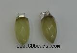 NGP6222 12*28mm - 15*30mm faceted bullet lemon quartz pendants