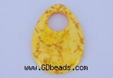 NGP623 5pcs 45*62mm flat teardrop yellow agate gemstone pendants