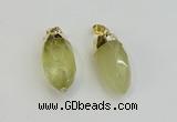 NGP6238 12*28mm - 15*30mm faceted bullet lemon quartz pendants