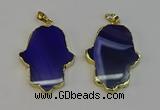 NGP6259 22*40mm - 25*45mm hamsahand agate gemstone pendants