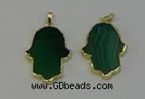 NGP6260 22*40mm - 25*45mm hamsahand agate gemstone pendants