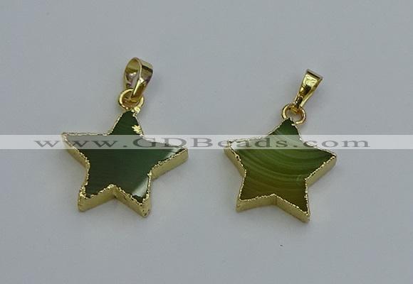 NGP6271 20mm star agate gemstone pendants wholesale