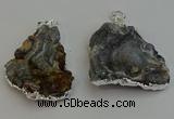 NGP6284 25*35mm - 35*45mm freeform druzy agate pendants