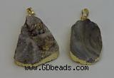 NGP6286 25*35mm - 35*45mm freeform druzy agate pendants