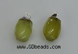 NGP6294 18*30mm - 22*35mm faceted nuggets lemon quartz pendants