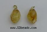 NGP6299 18*30mm - 22*35mm faceted nuggets citrine pendants