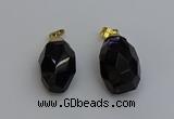 NGP6302 18*30mm - 22*35mm faceted nuggets smoky quartz pendants