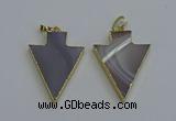 NGP6320 25*35mm - 30*40mm arrowhead agate gemstone pendants