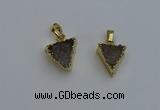 NGP6322 14*15mm - 15*16mm triangle agate gemstone pendants