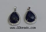 NGP6344 25*30mm teardrop lapis lazuli pendants wholesale