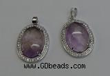 NGP6353 25*30mm oval light amethyst pendants wholesale