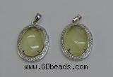 NGP6356 25*30mm oval lemon quartz pendants wholesale