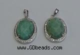 NGP6358 25*30mm oval amazonite gemstone pendants wholesale