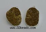 NGP6370 35*40mm - 30*45mm freeform plated druzy agate pendants