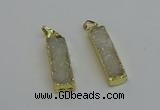 NGP6378 10*40mm - 11*42mm rectangle druzy agate pendants