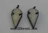 NGP6396 20*40mm - 25*45mm arrowhead druzy agate pendants