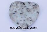 NGP642 5pcs 50*50mm heart kiwi stone pendants jewelry wholesale