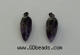 NGP6436 12*24mm - 15*30mm faceted bullet amethyst pendants