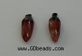 NGP6442 12*24mm - 15*30mm faceted bullet red rabbit hair pendants