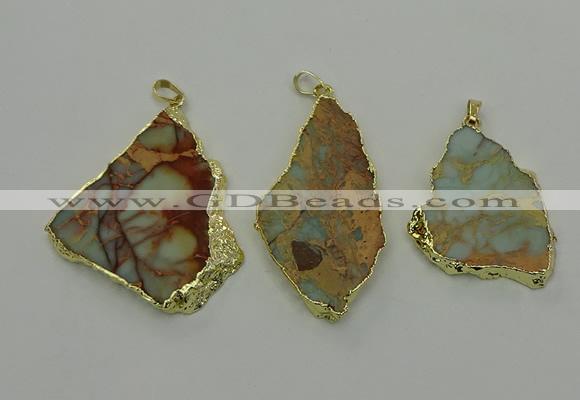 NGP6561 30*40mm - 45*55mm freeform serpentine jasper pendants