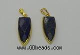 NGP6564 12*35mm - 15*40mm arrowhead lapis lazuli pendants